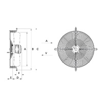 Air Con Spares - Other | EBMPAPST ACCESSORY GRILLE TO SUIT 4P, 400V/50HZ, 350MM COND OR EVAP FAN A4D350-AP08-01 | PN: 66583-2-4039