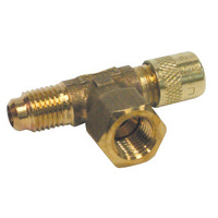 Brass Fittings | Schrader Tee 1/4SCHRx1/4SCHRx1/4FSAE | PN: 67-040404