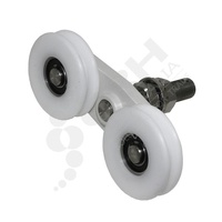 Coolroom & Cabinet Hardware | CRH Double Bogie Arm Assy, White - 55mm Wheels | PN: A134W-55