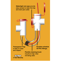 PVC Drainage Systems | Economy Trap kit with brush 20mm | PN: EZT113B