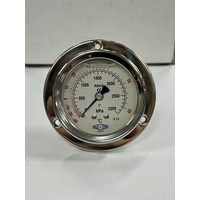 Gauges - Pressure | Floyd Liquid Filled 63mm Flush Mount, Lower Rear Entry - R404a 0 -3000kpa | PN: PBX63FB17-1/4F