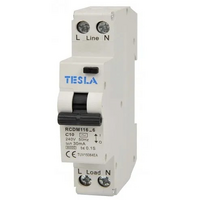 Isolators & Switches | Tesla A Style RCD/MCB - 1 Pole 6kA 25A | PN: TESRCDM1256A