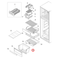 Kelvinator, Westinghouse Fridge Crisper Drawer Assembly TF 54W | Suits: KTB2502WA KTB2802WA