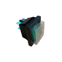 DPST Green Illum Rocker Switch IP65 16A@250V
