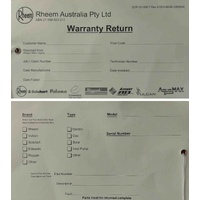TAG WARRANTY RETURN
