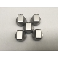 5 x Genuine Simpson 315 Gas Cooktop SILVER Control Knob 72J315S*50 94325355550