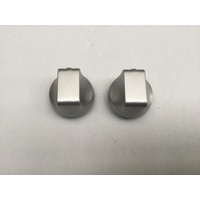 2 x Genuine Chef 605 Gas Cooktop Silver Control Knob GHS605S 943253562