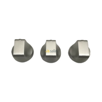 3x Genuine Chef 917 Gas Cooktop Silver Control Knob|Suits: Chef GHS917S