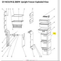 Acqua Freezer Drawer Bin Middle GY-NE31RFW - 1539596